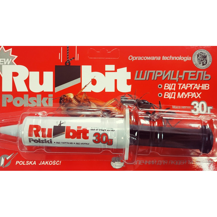 Засіб від тарганів Рубіт польський, шприц-гель, 30г