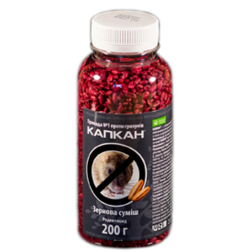Капкан, зернова суміш для щурів та мишей, 200г