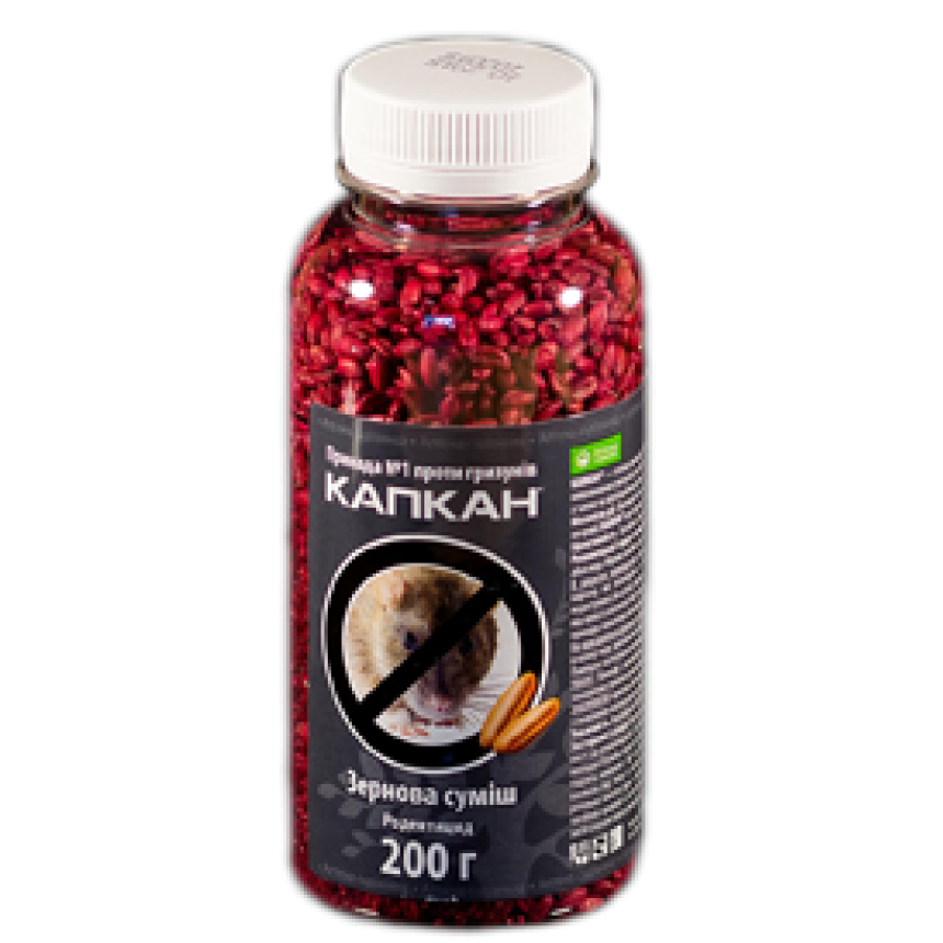 Капкан, зернова суміш для щурів та мишей, 200г